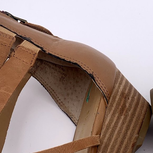 Franco Sarto Uzeta Sandals Cognac Gladiator Wedge Size 8 - Picture 10 of 14